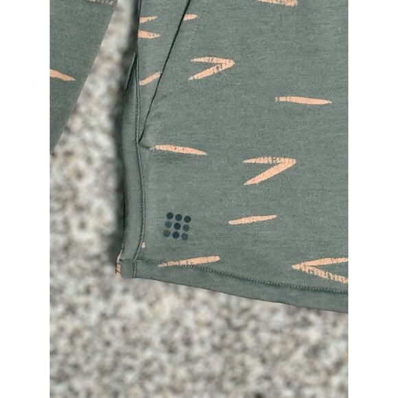 Title Nine Sz L Manresa Hoodie Green Abstract Print Activewear Cozycore Pullover - Picture 3 of 5